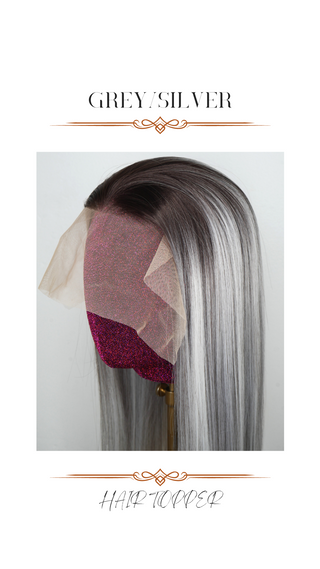 Lace Front Topper (Grey/Silver)