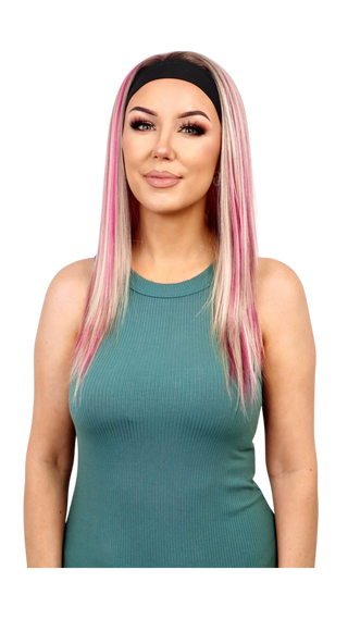 Selena Headband (Blonde with Pink Highlights)