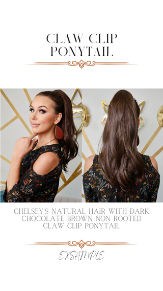 Claw Clip Ponytail (Dark Chocolate Brown Non-rooted)